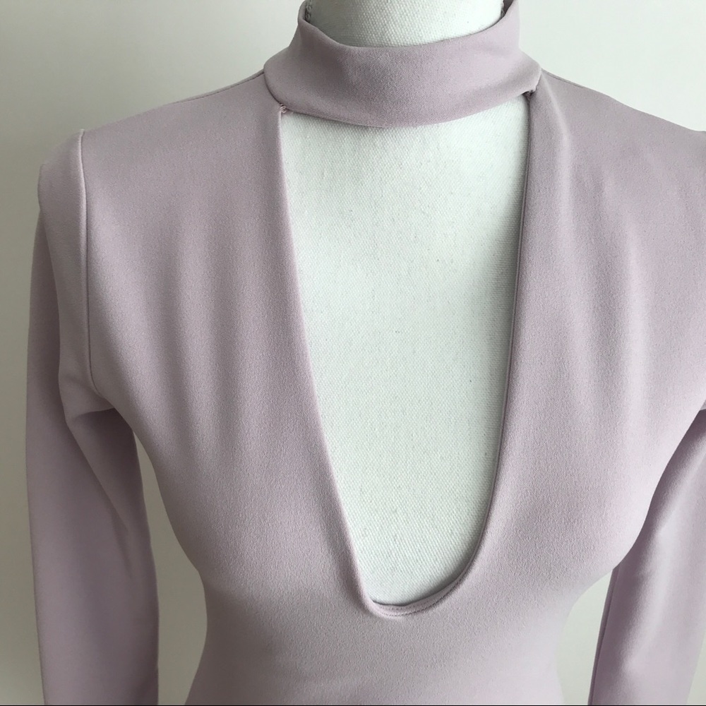 NWT Misguided Lilac Choker Neck Bodycon Dress - Picture 6 of 8